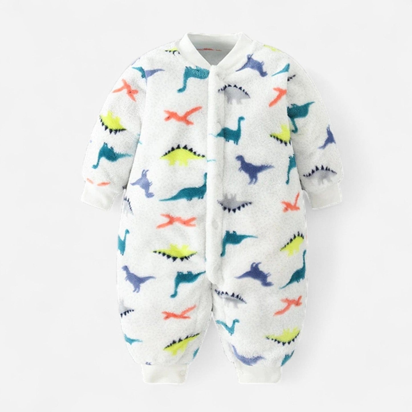 Combinaison Moumoute Bebe - Dinosaure Blanc