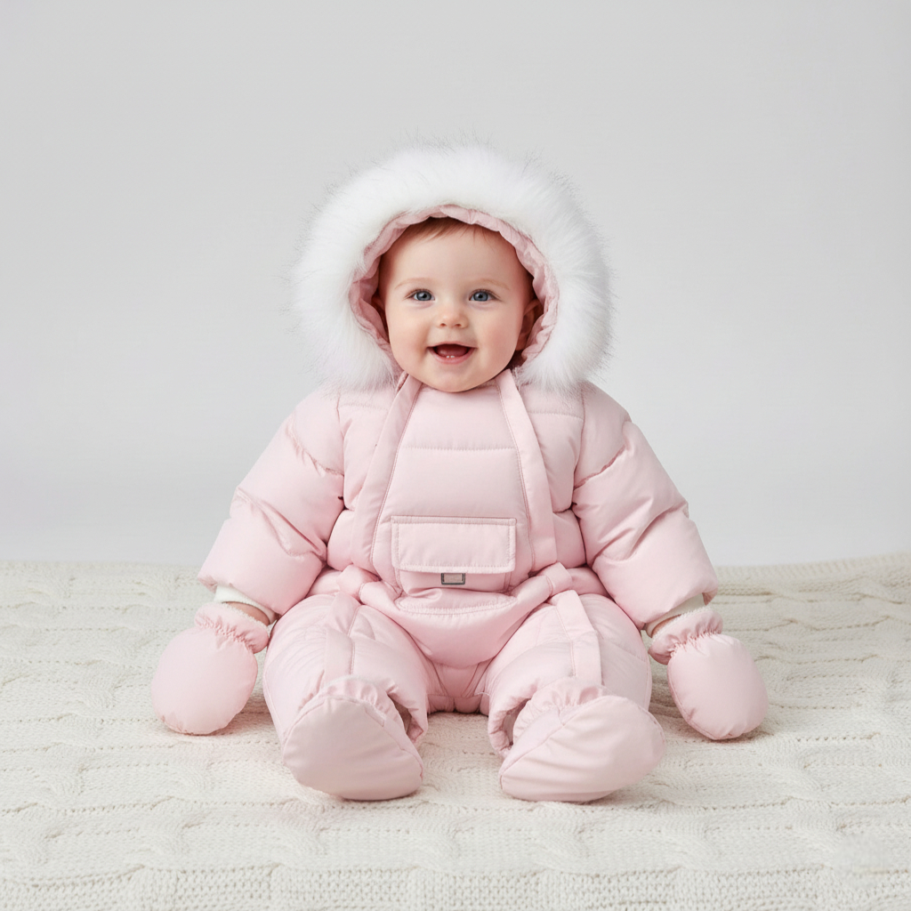 Combinaison Manteau Ski Rose Pour Bébé 12-18 Mois - Hiver - Occasion Très Bon état