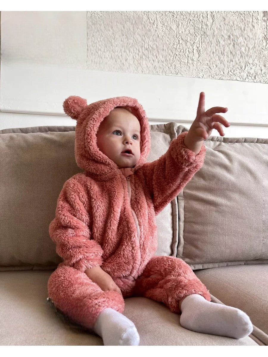 Combinaison polaire pour bebe - Rose