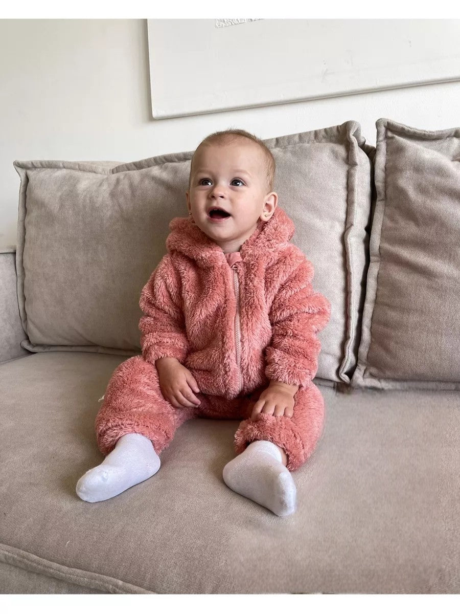 Combinaison polaire pour bebe - Rose