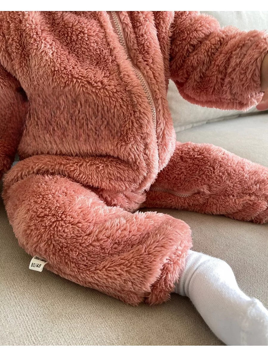 Combinaison polaire pour bebe - Rose