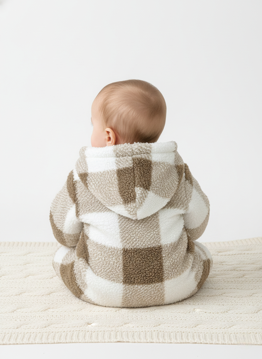 Combinaison Bebe Capuche Fourrure - Beige