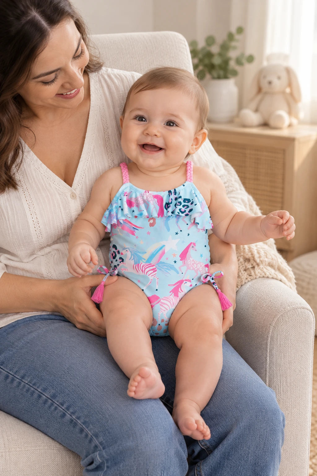Body Combinaison Bébé - Licorne Bleu