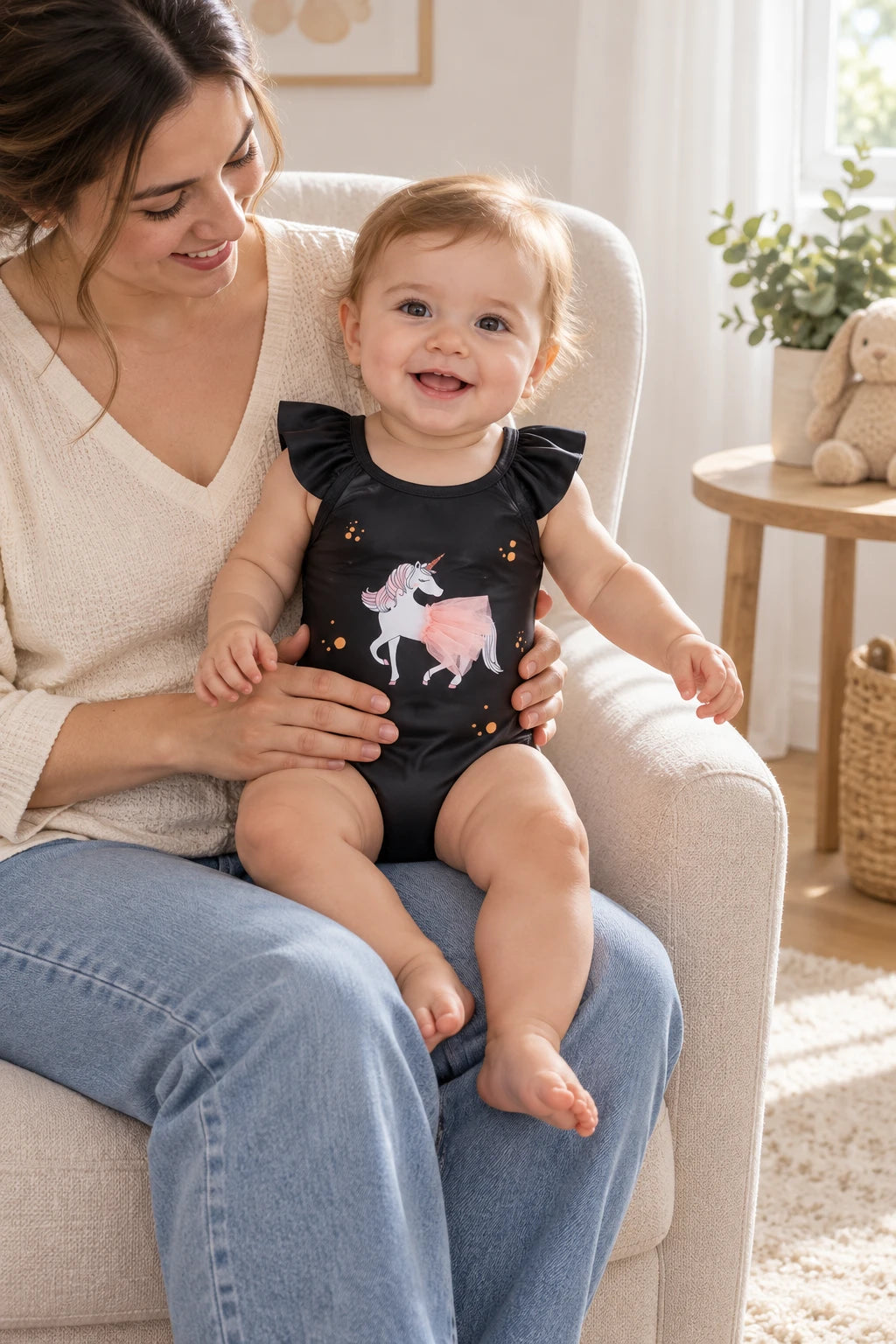 Body Combinaison Bébé - Licorne Noir