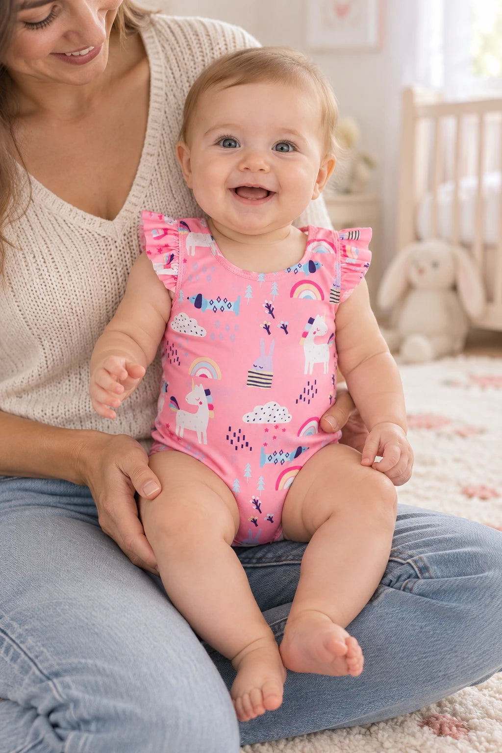 Body Combinaison Bébé - Licorne Rose