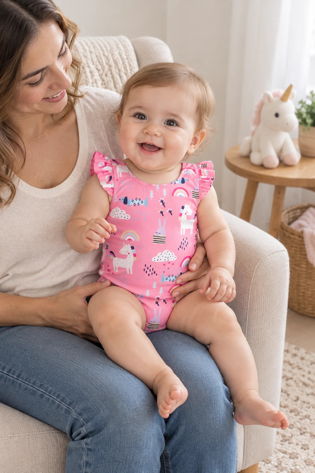 Body Combinaison Bébé - Licorne Rose