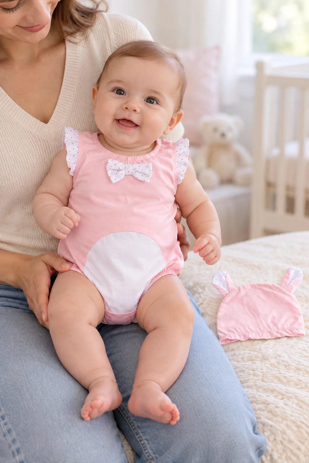 Combinaison Avec Oreille Bebe - Rose