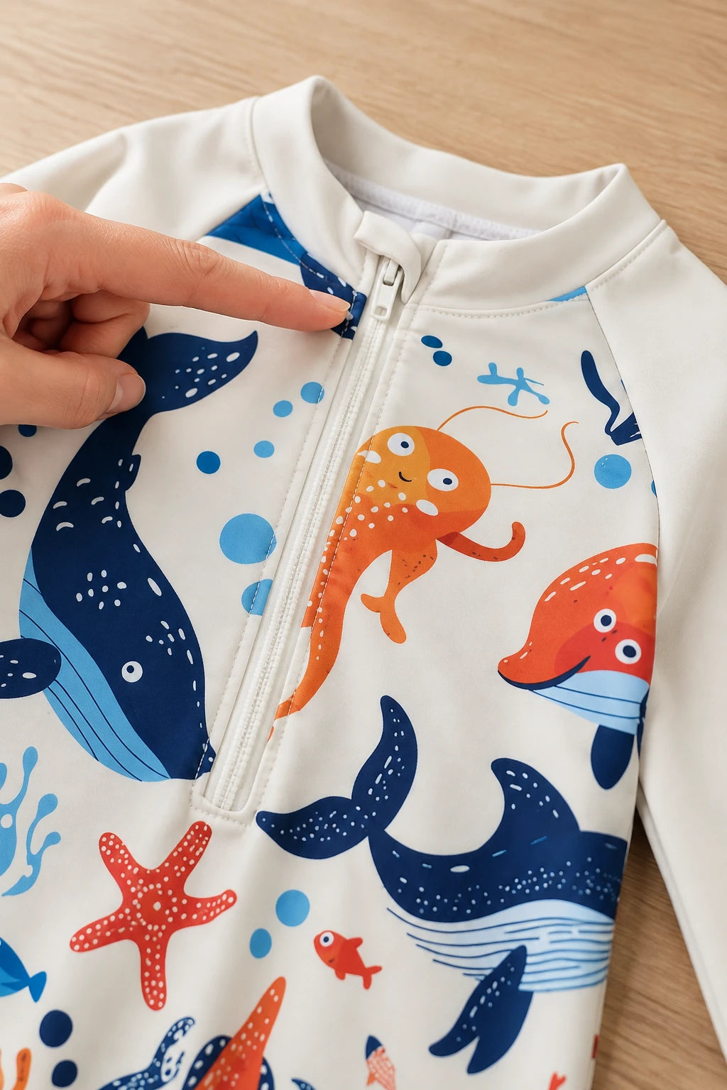Combinaison Baignade Bebe Baleine - Blanc