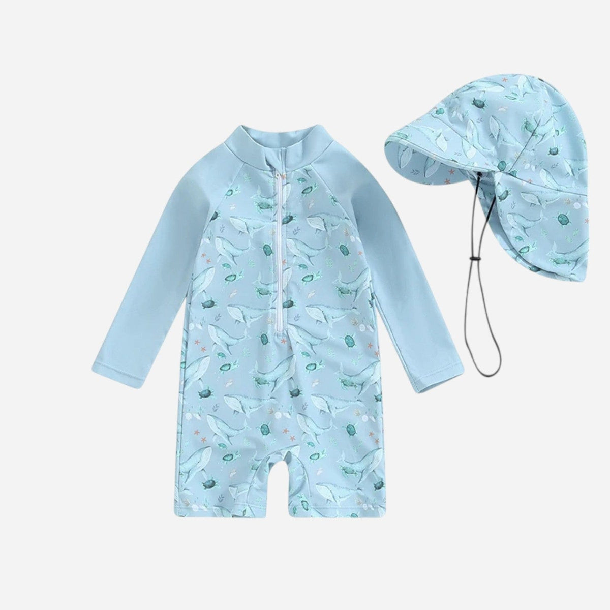 Combinaison Baignade Bebe Baleine - Bleu