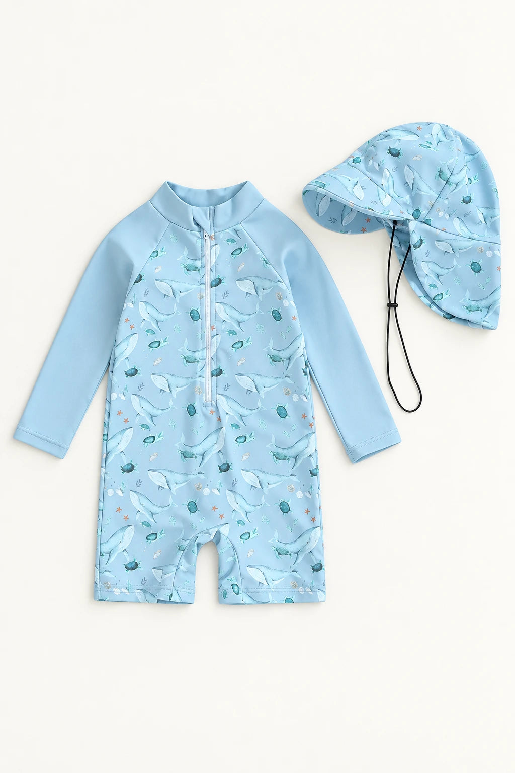 Combinaison Baignade Bebe Baleine - Bleu