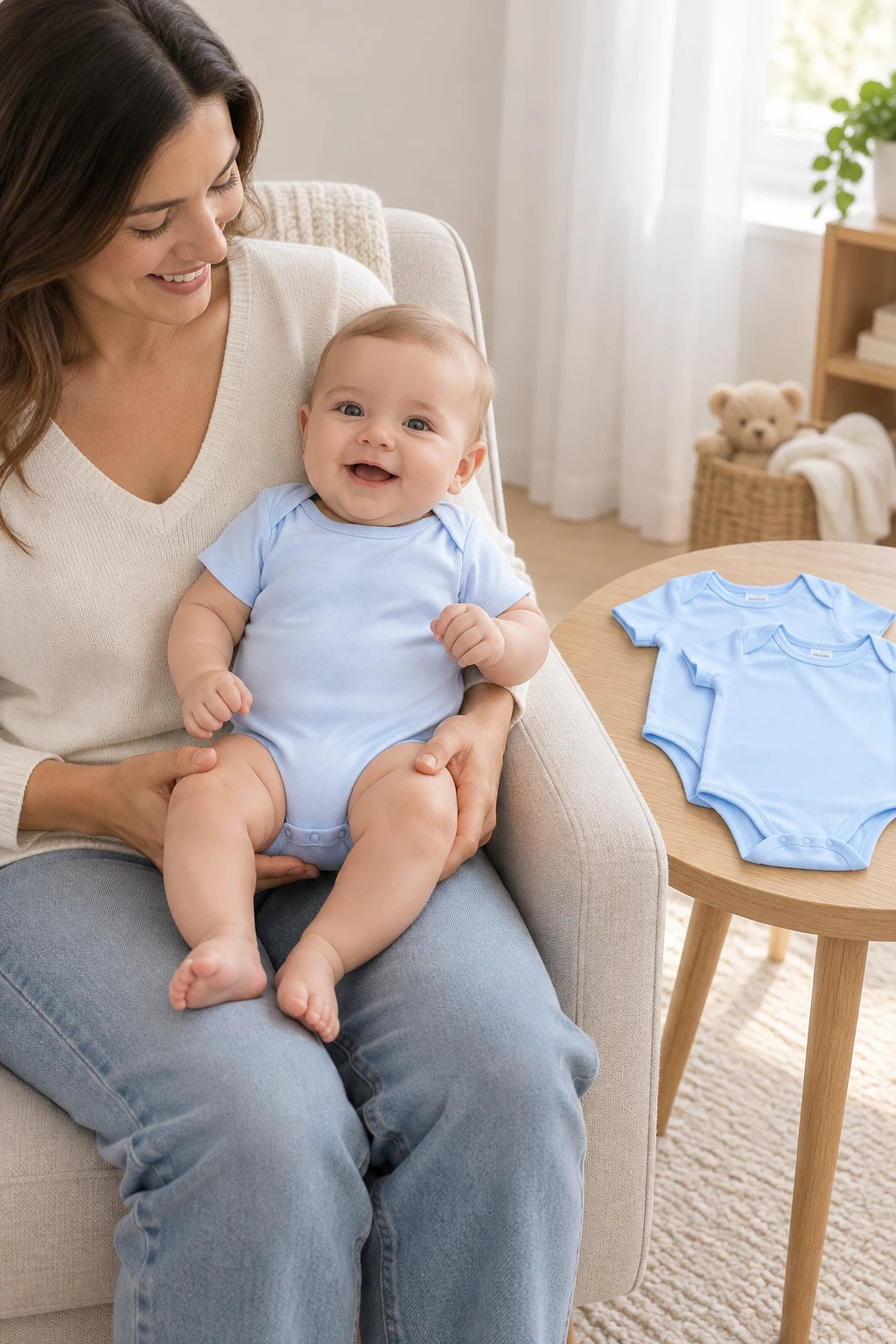 Combinaison Bebe Bleu Clair - x3