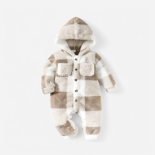 Combinaison Bebe Capuche Fourrure - Beige
