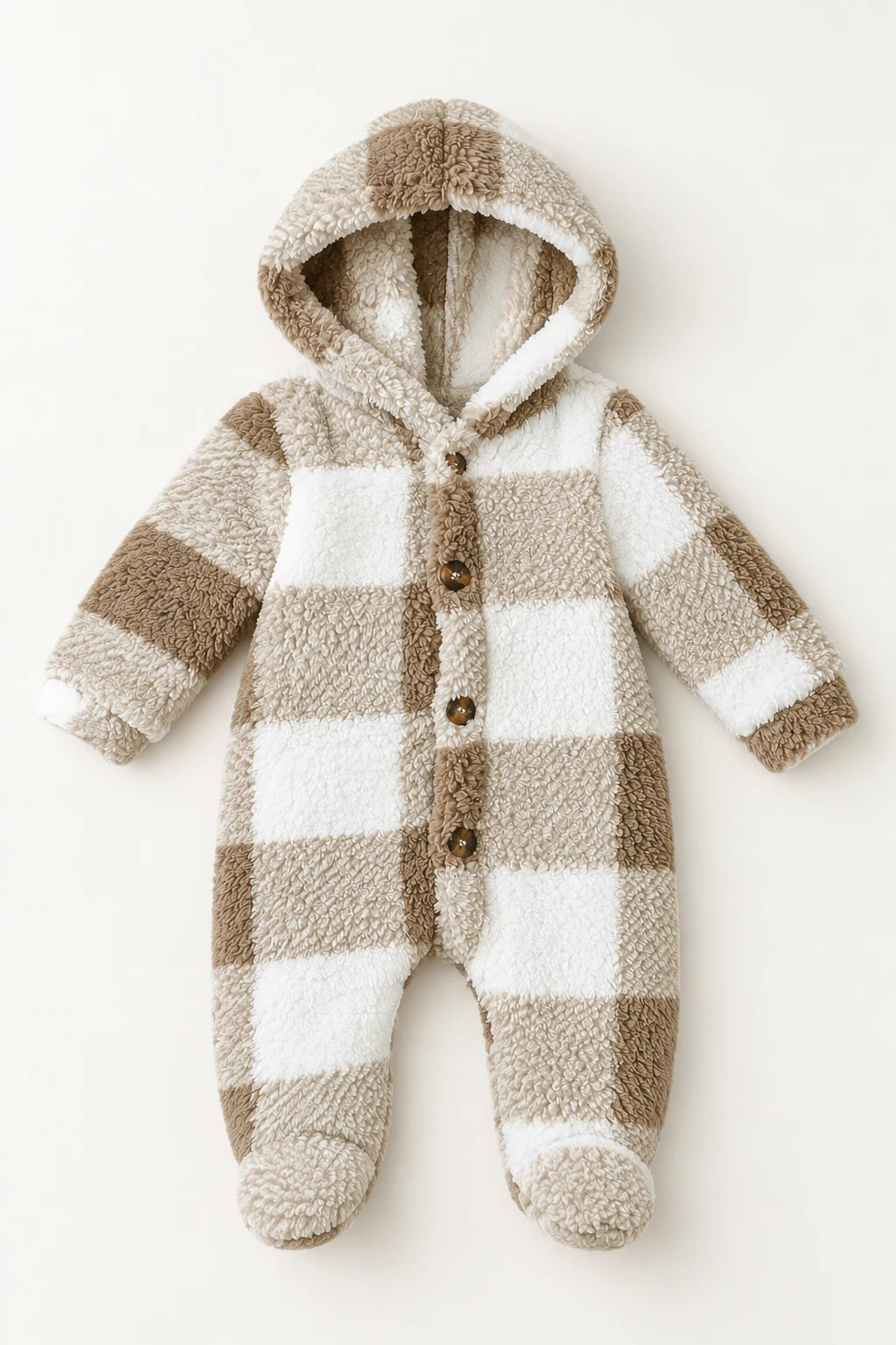 Combinaison Bebe Capuche Fourrure - Beige