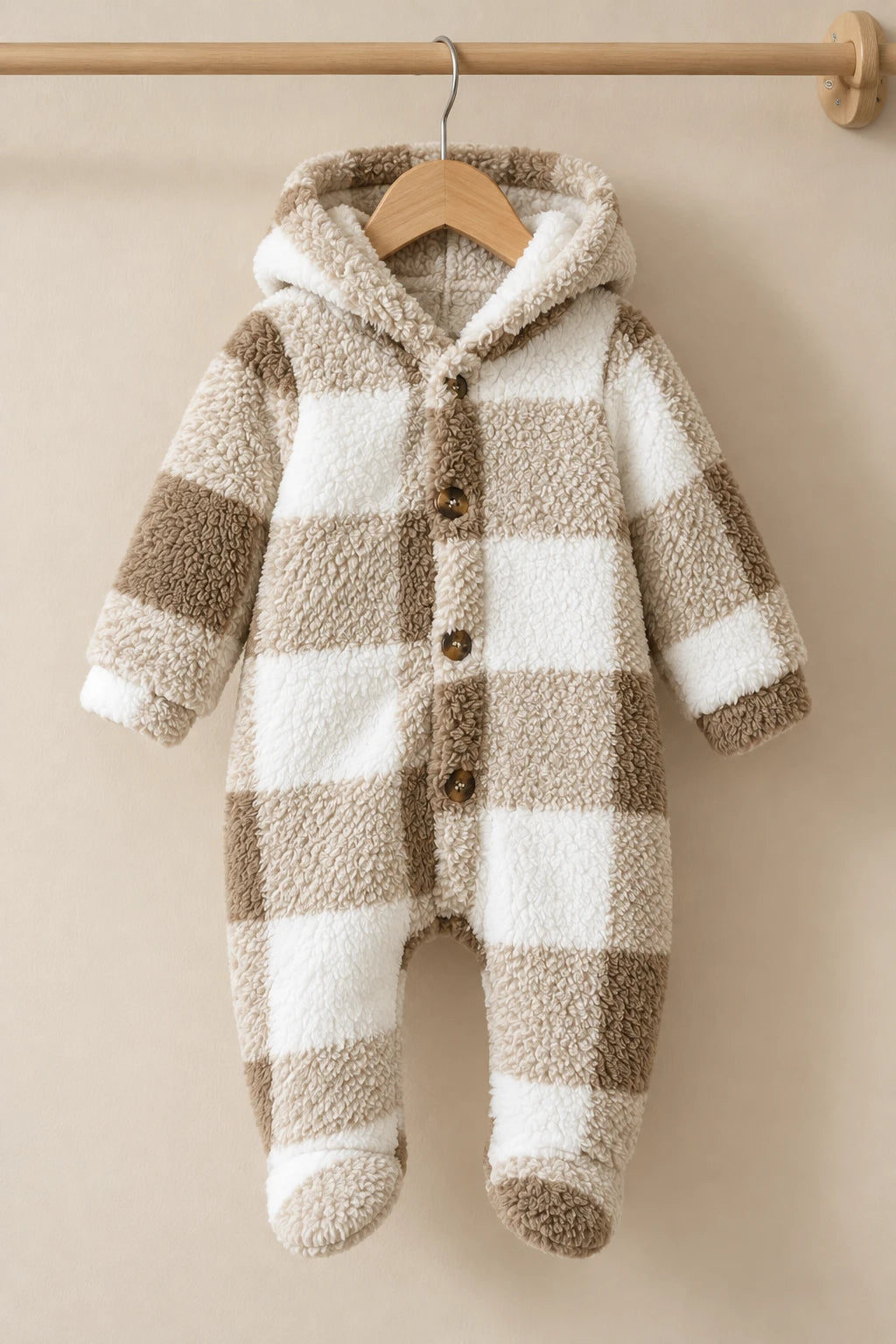 Combinaison Bebe Capuche Fourrure - Beige