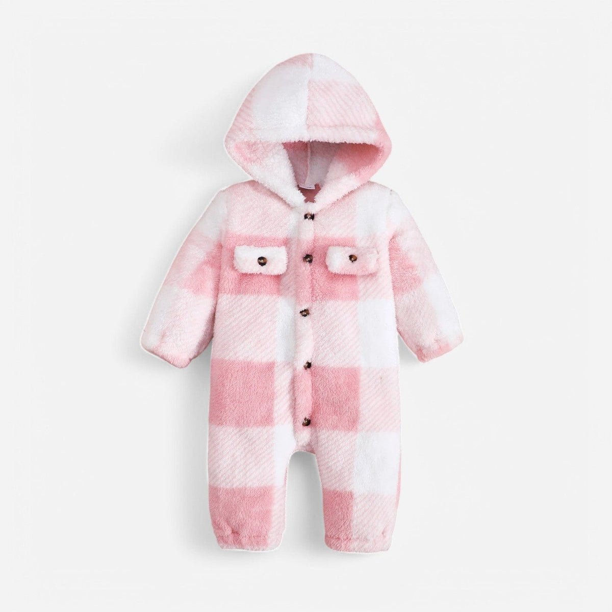Combinaison Bebe Capuche Fourrure - Rose