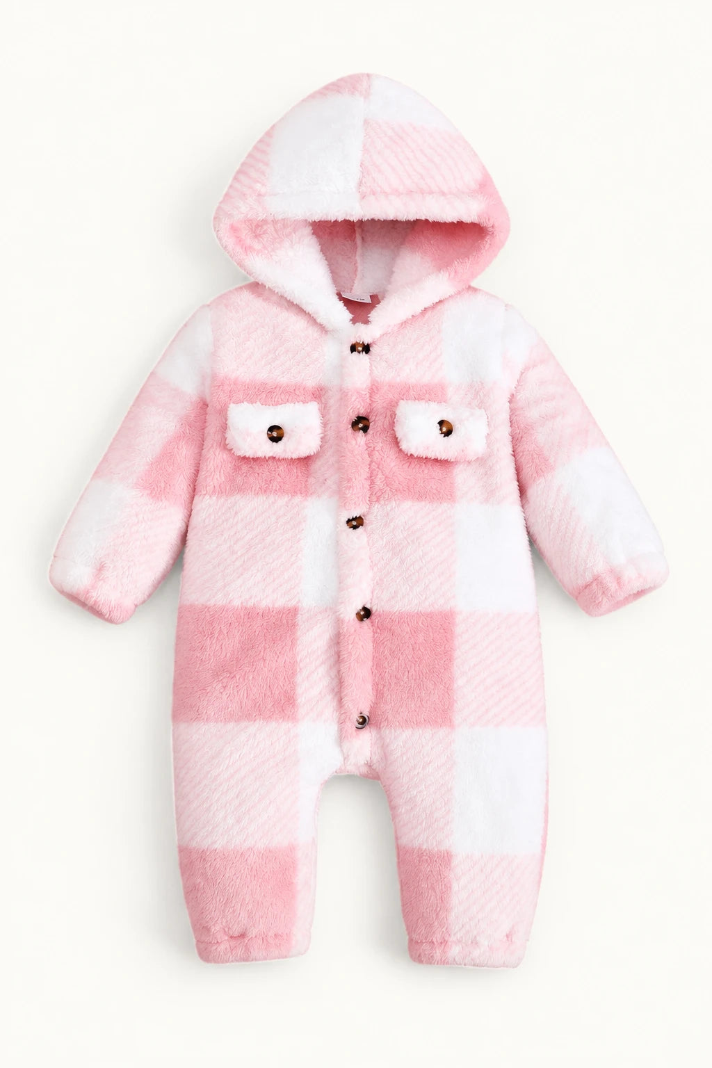 Combinaison Bebe Capuche Fourrure - Rose