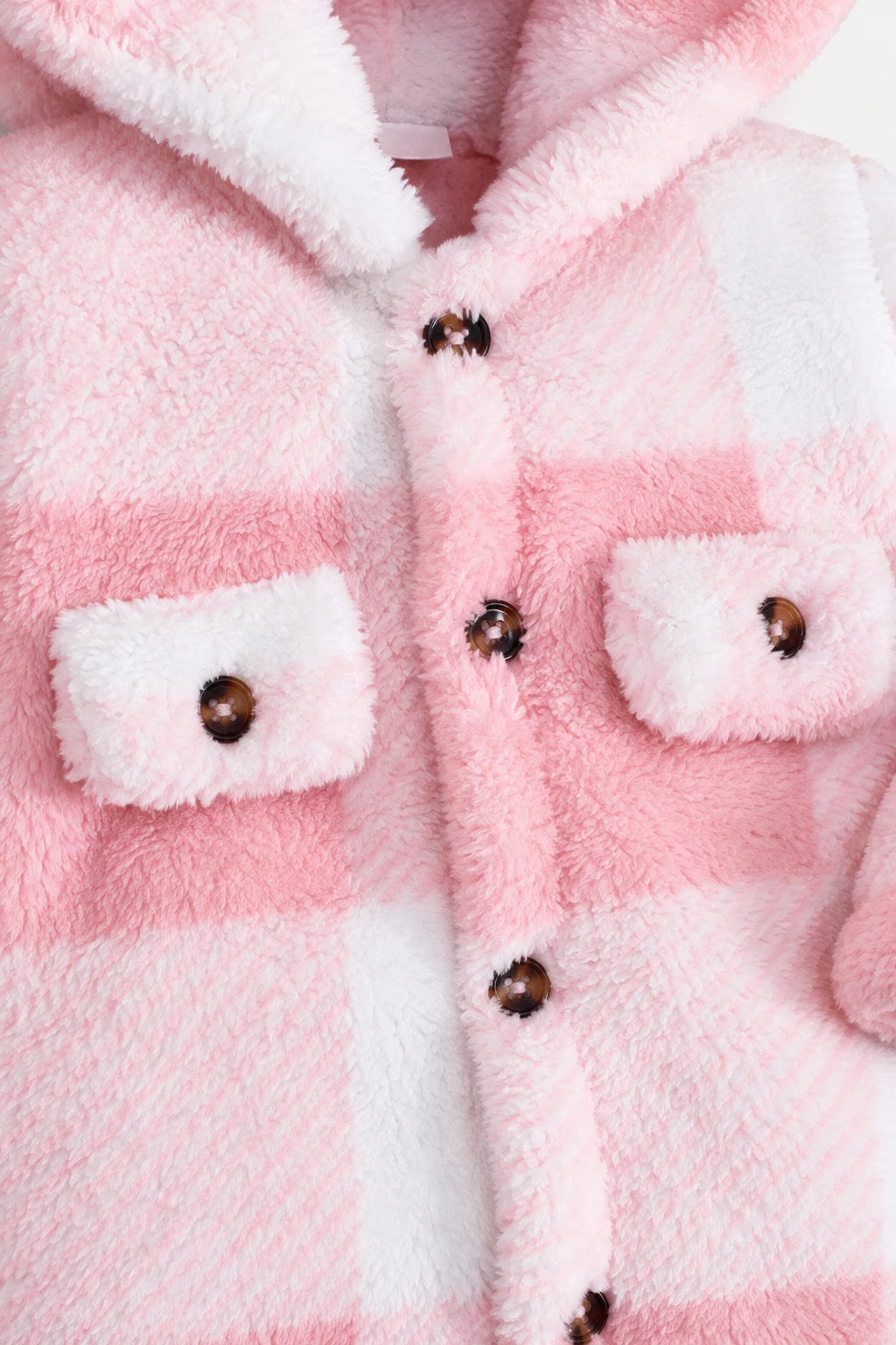 Combinaison Bebe Capuche Fourrure - Rose