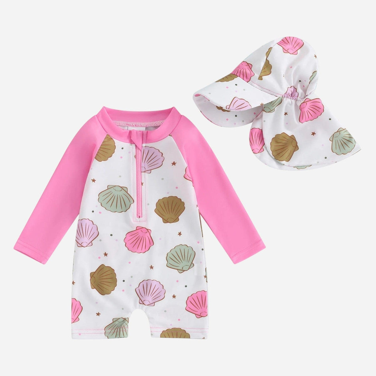 Combinaison Bebe Coquillage - Blanc 3 mois