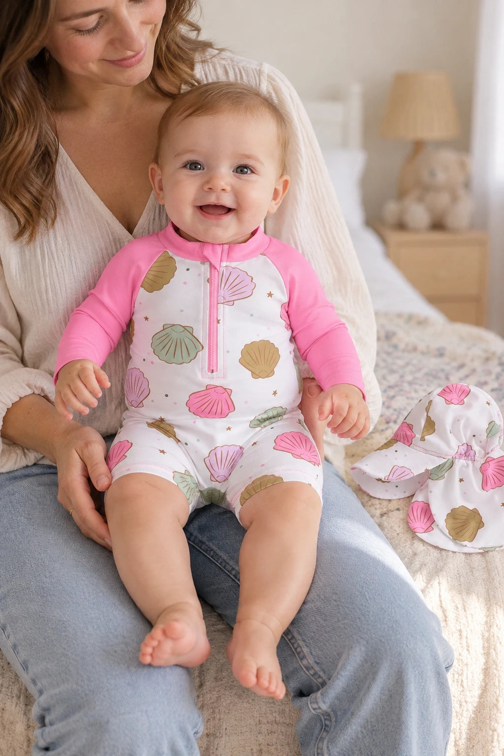 Combinaison Bebe Coquillage - Blanc