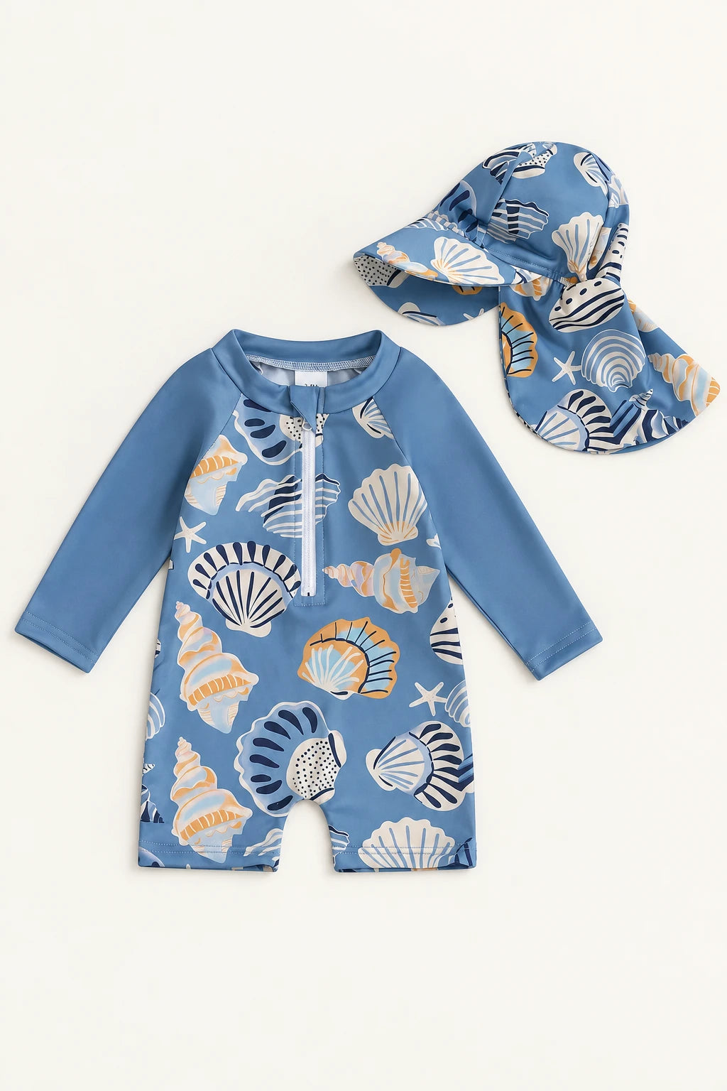 Combinaison Bebe Coquillage - Bleu