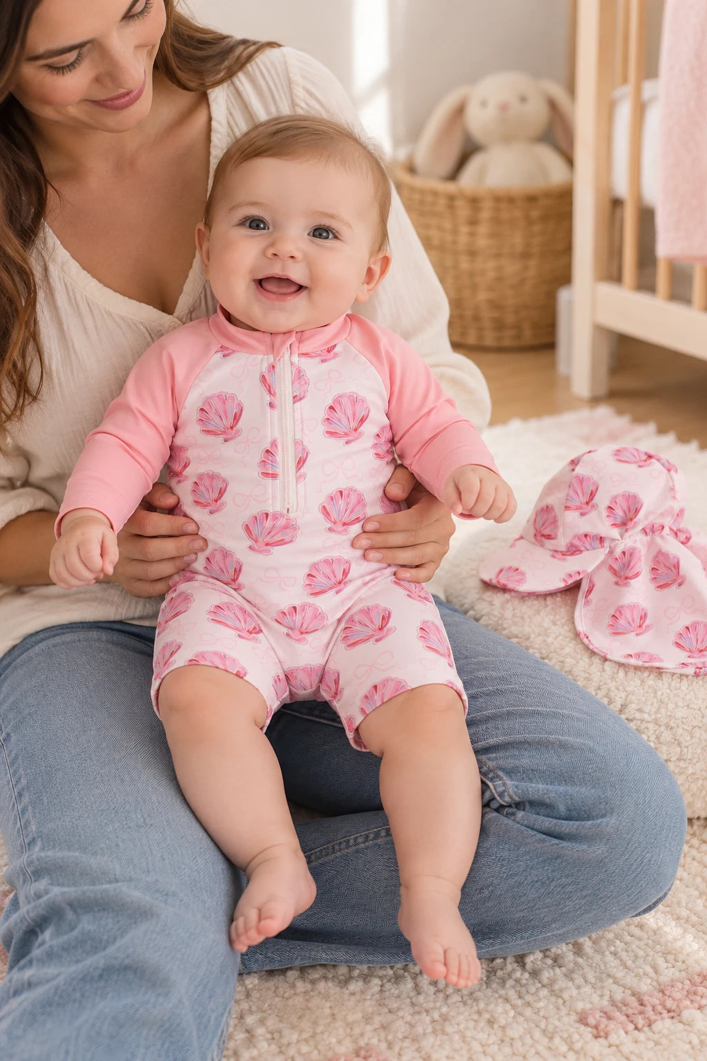 Combinaison Bebe Coquillage - Rose
