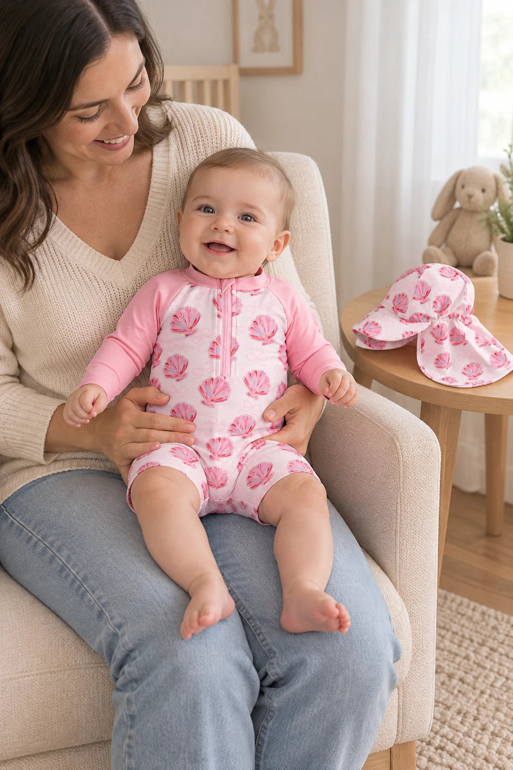 Combinaison Bebe Coquillage - Rose