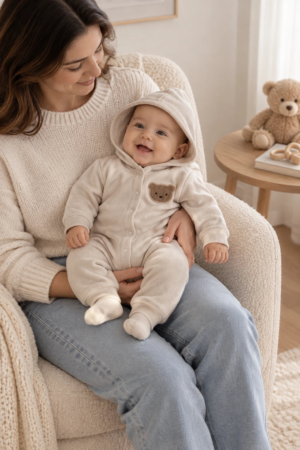 Combinaison Bebe Coton Ourson - Beige