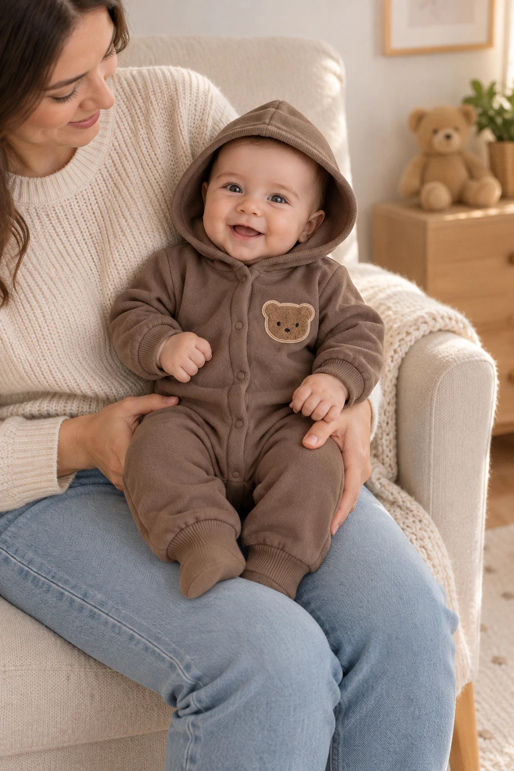 Combinaison Bebe Coton Ourson - Marron