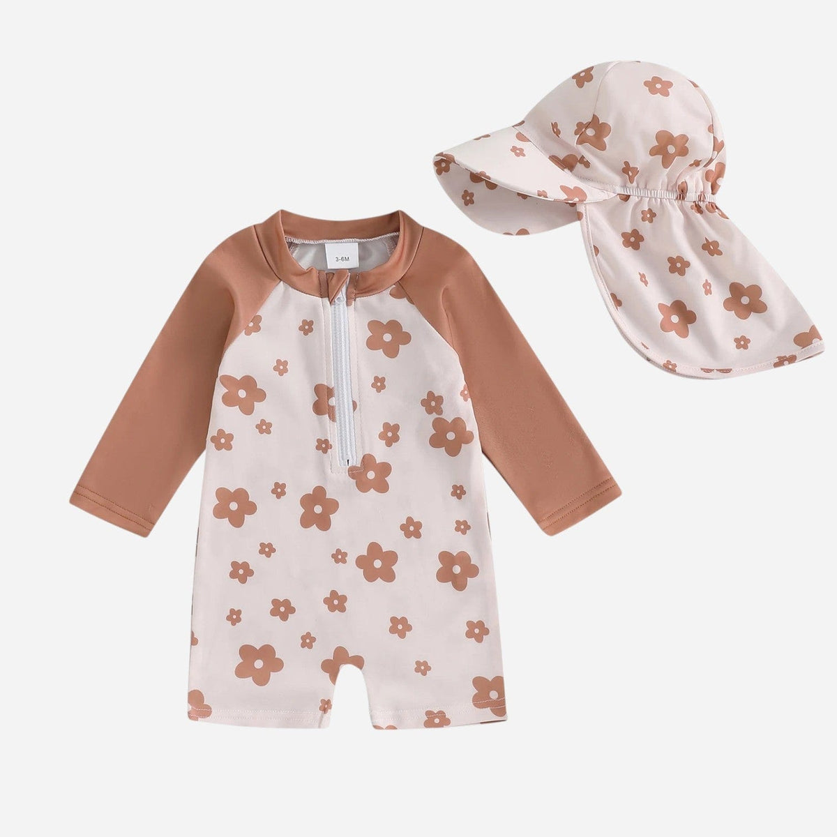 Combinaison Bebe Fleurs - Marron