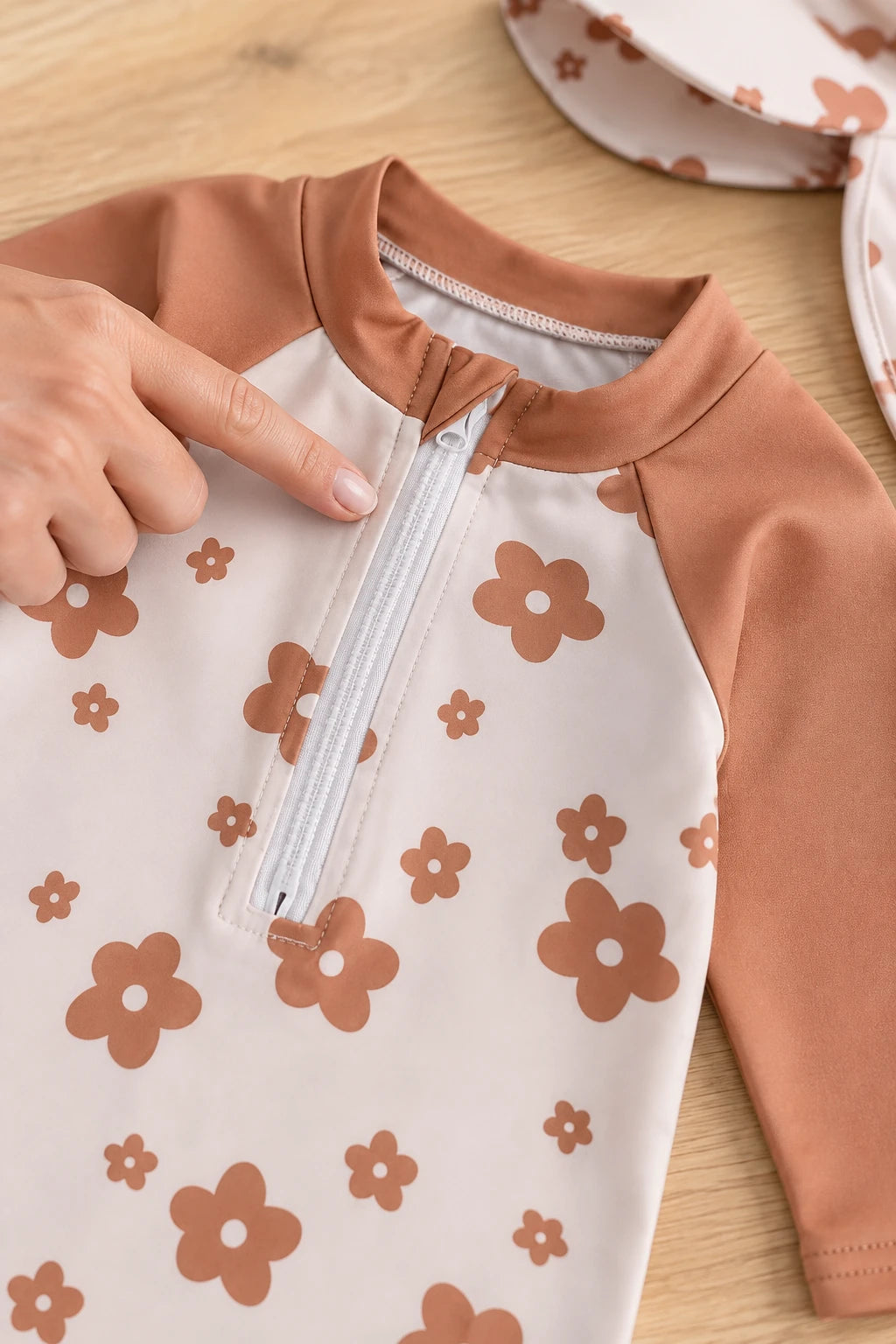 Combinaison Bebe Fleurs - Marron