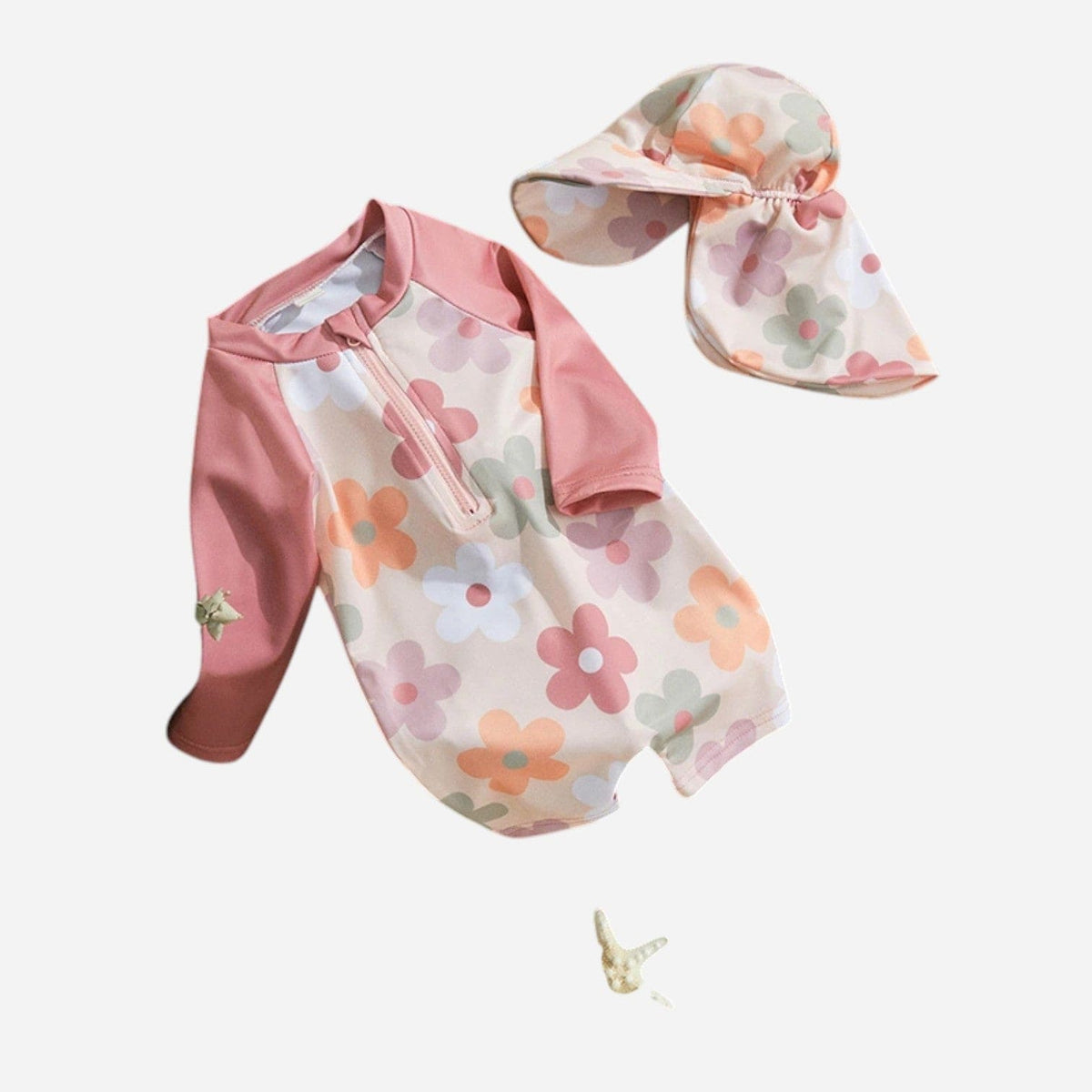 Combinaison Bebe Fleurs - Rose