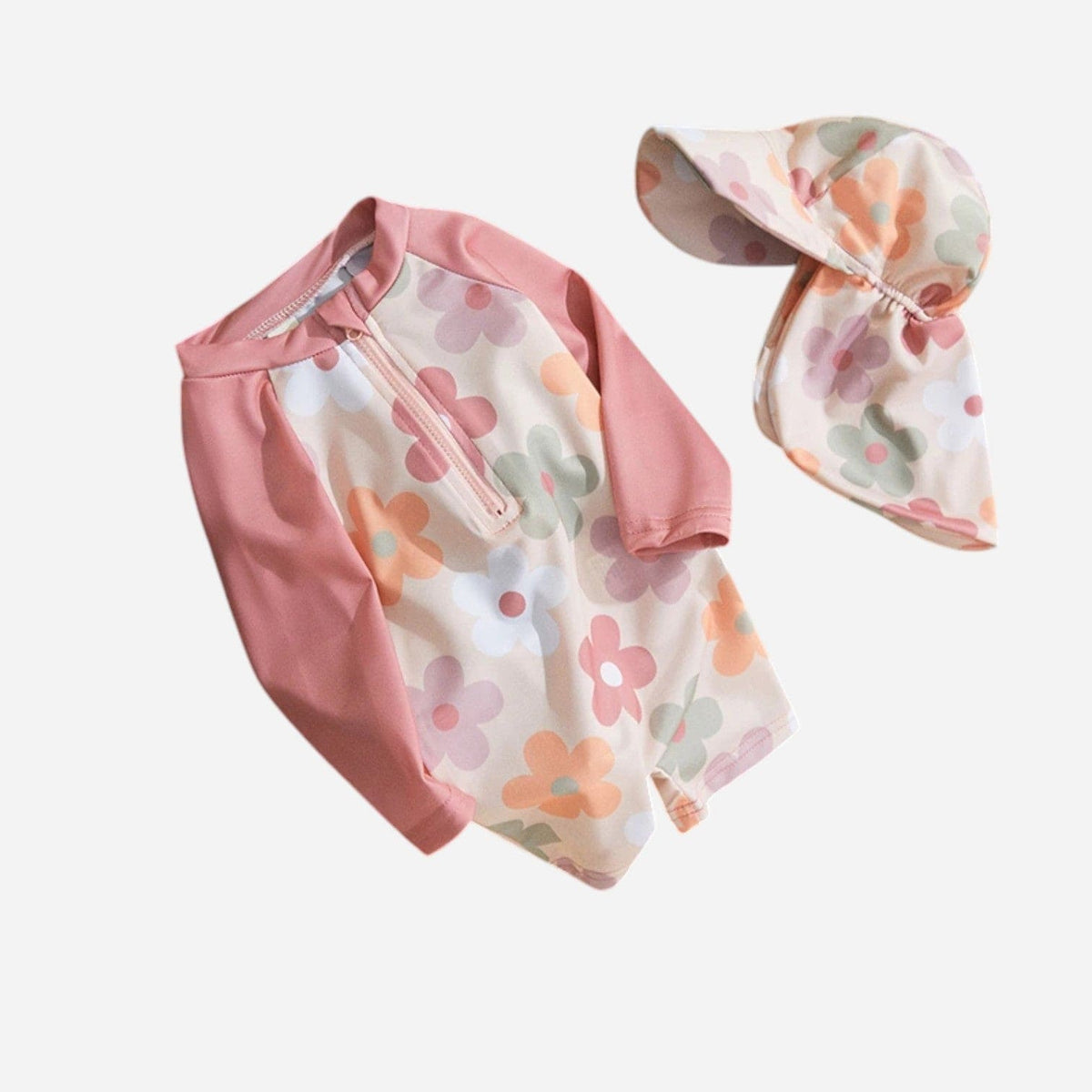 Combinaison Bebe Fleurs - Rose