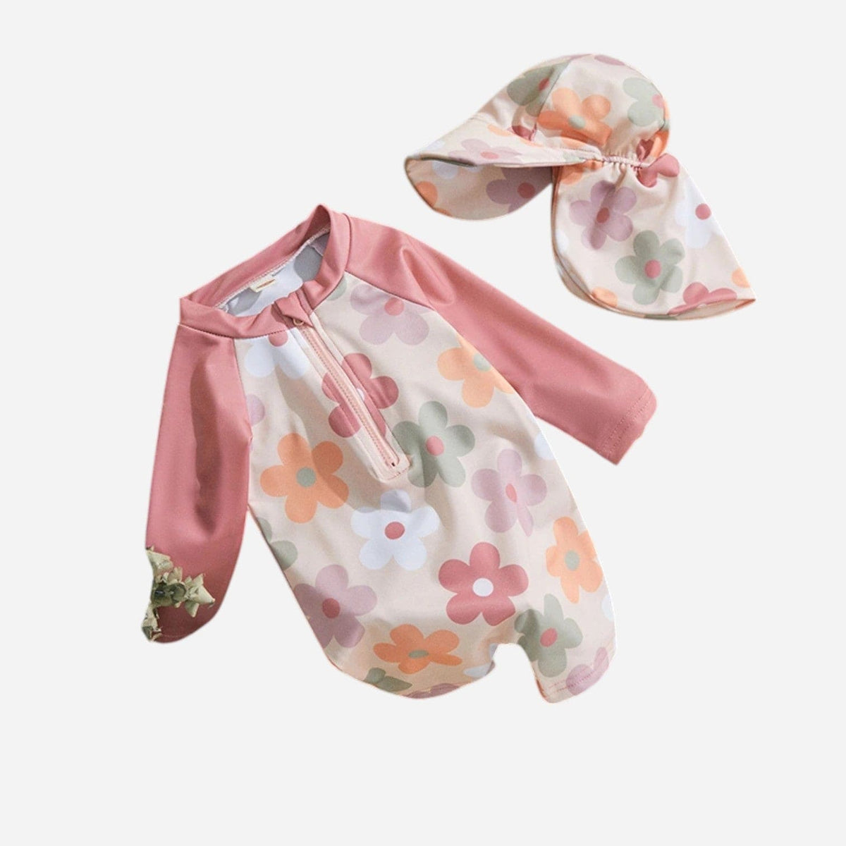 Combinaison Bebe Fleurs - Rose