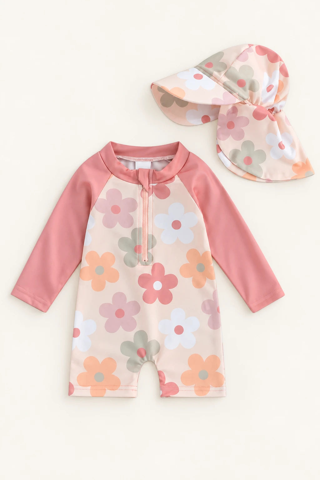 Combinaison Bebe Fleurs - Rose