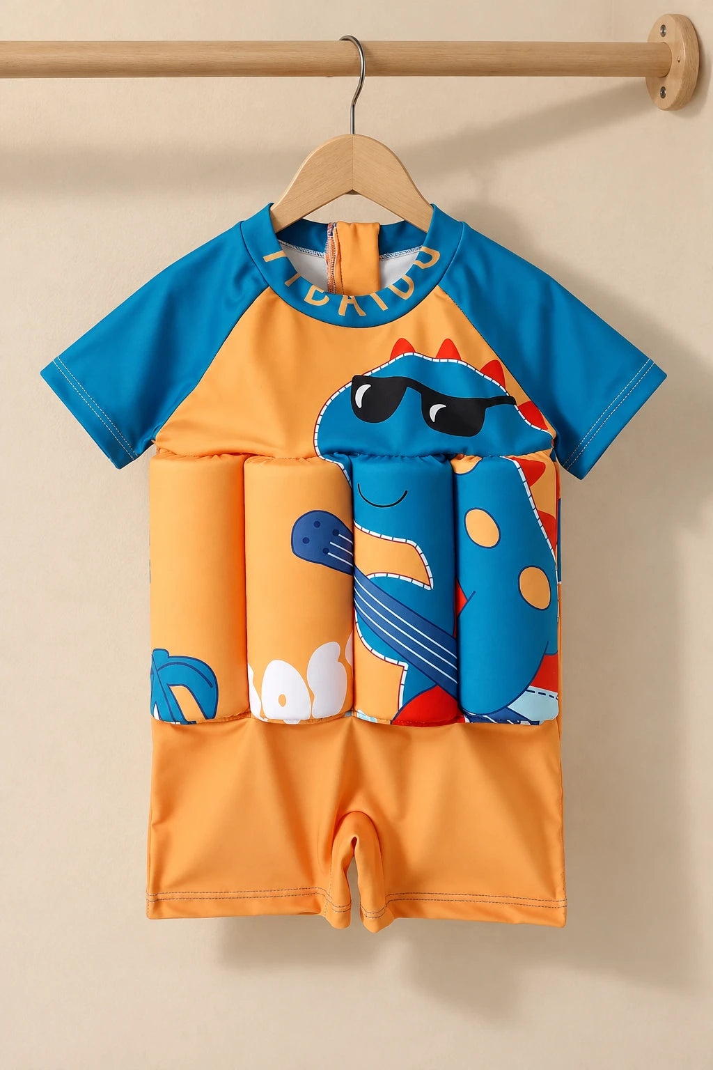 Combinaison Bebe Flottante - Dinosaure Orange