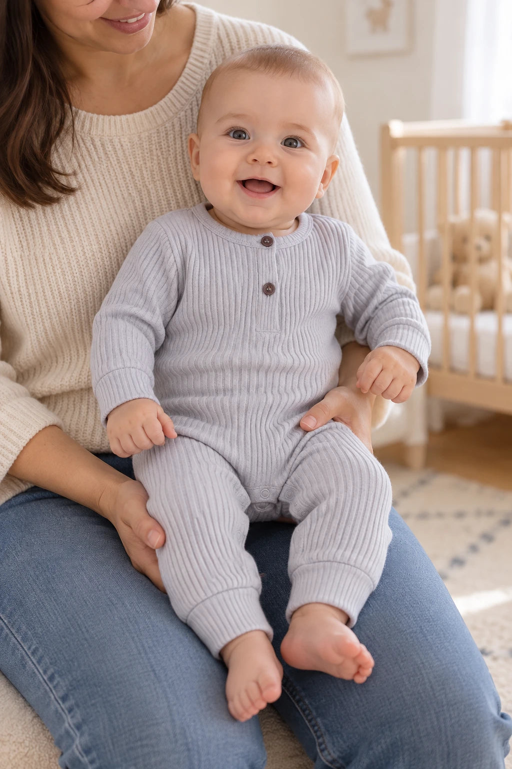 Combinaison Bébé Interieur Coton - Gris