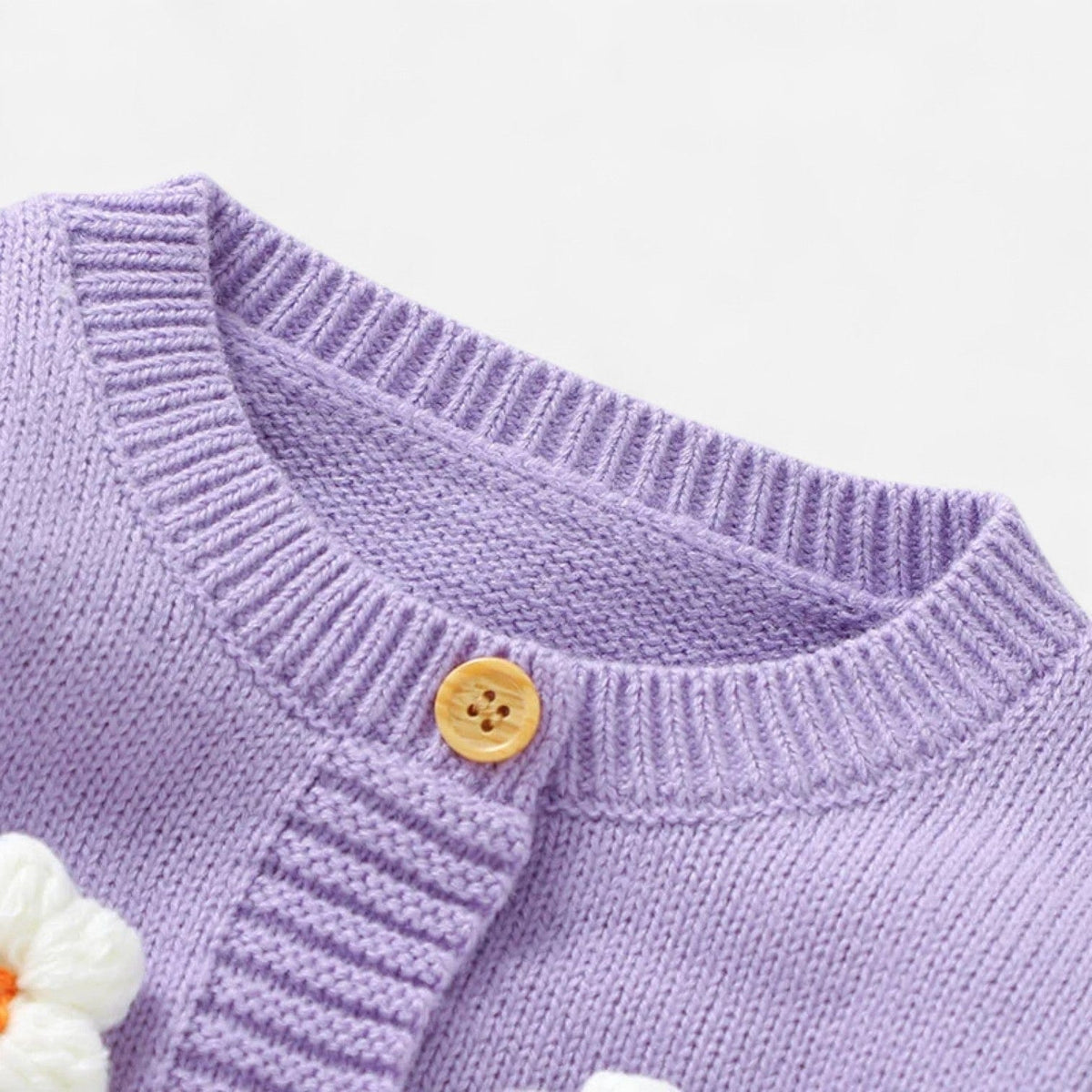 Combinaison Bebe Laine Fleurie - Violet