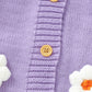 Combinaison Bebe Laine Fleurie - Violet