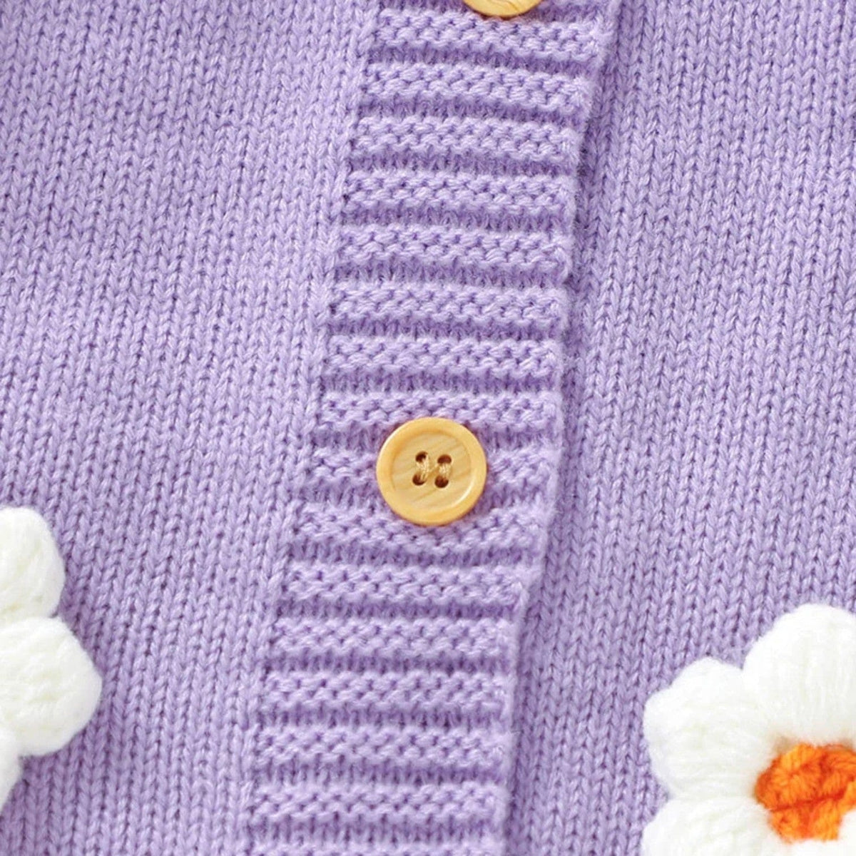 Combinaison Bebe Laine Fleurie - Violet