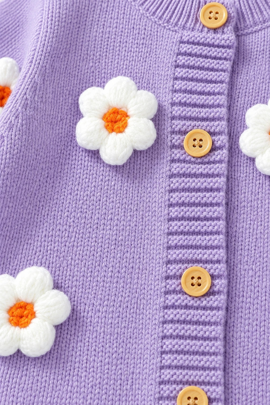 Combinaison Bebe Laine Fleurie - Violet