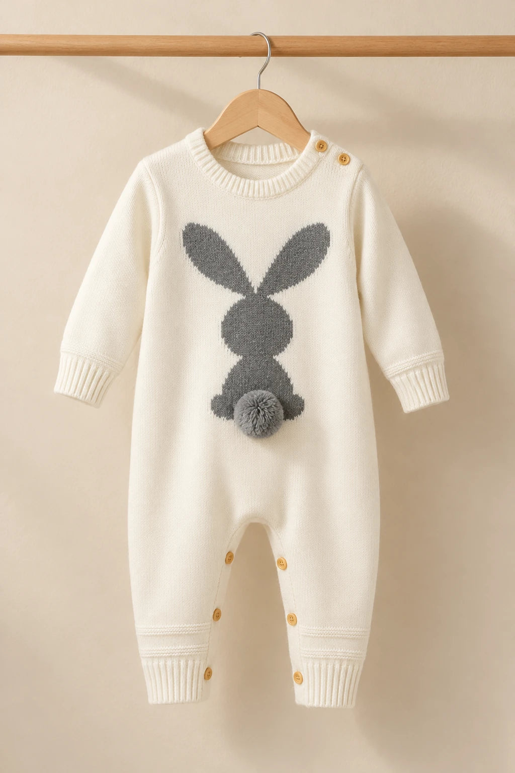 Combinaison Bébé Lapin Blanc Laine