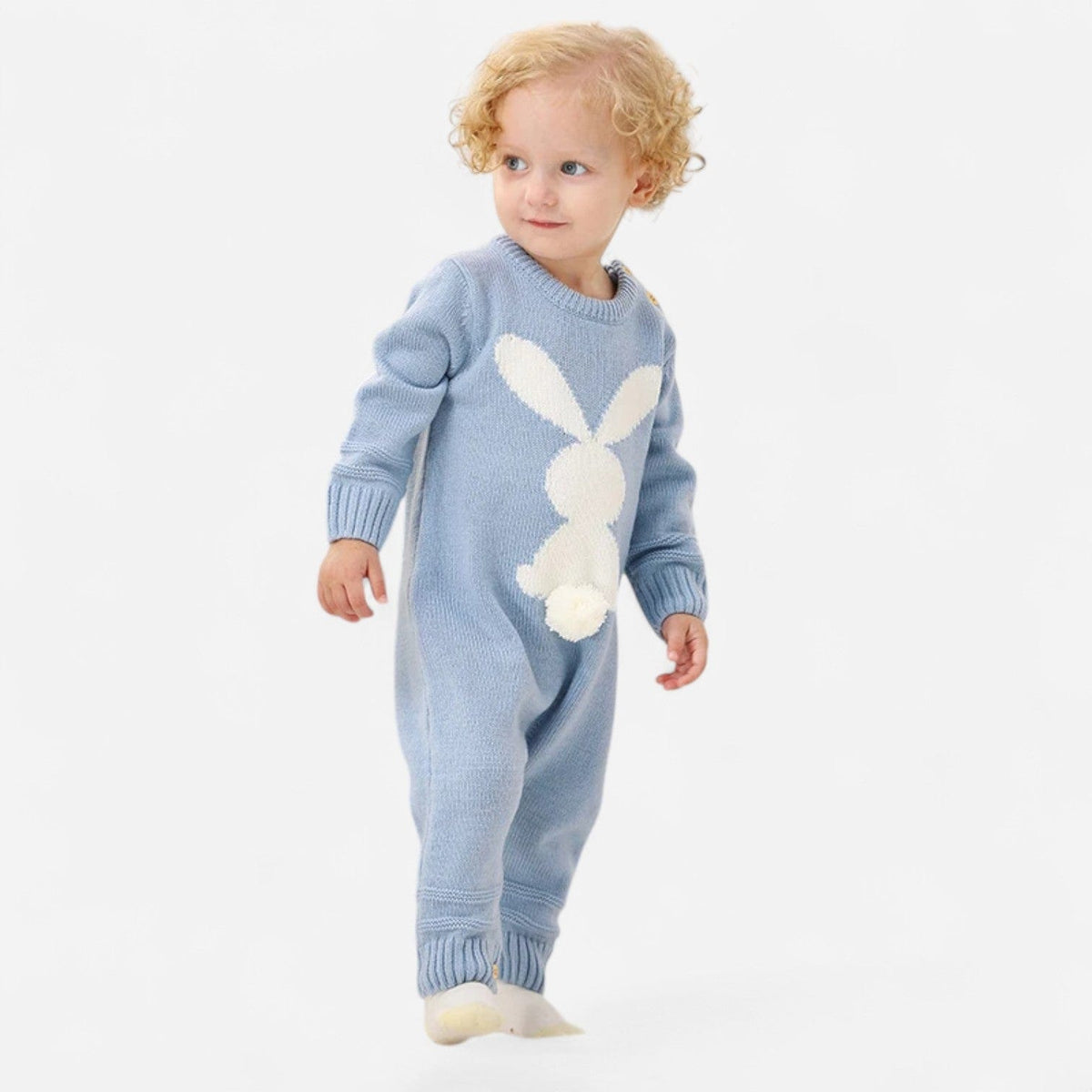 Combinaison Bébé Lapin Bleu Laine