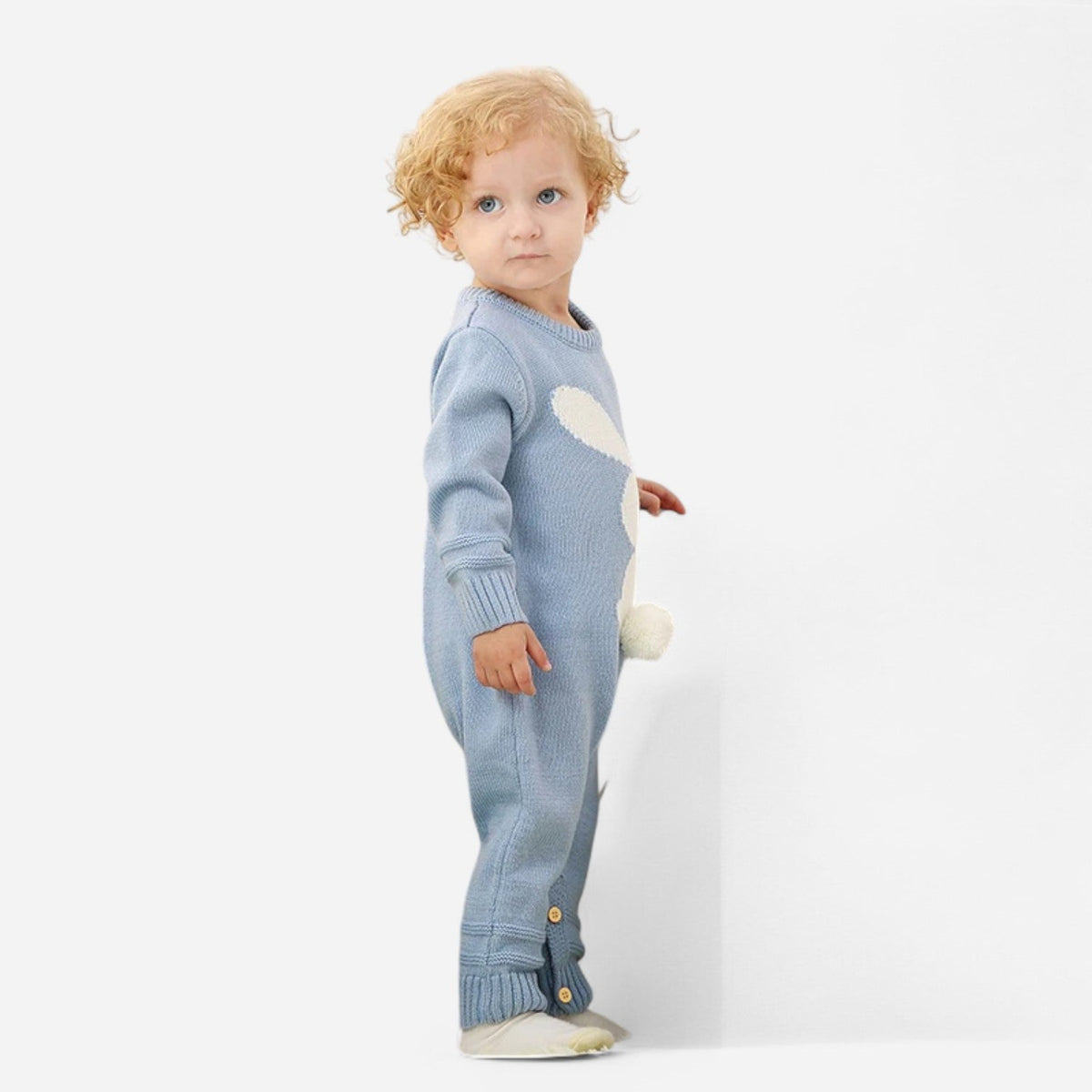 Combinaison Bébé Lapin Bleu Laine