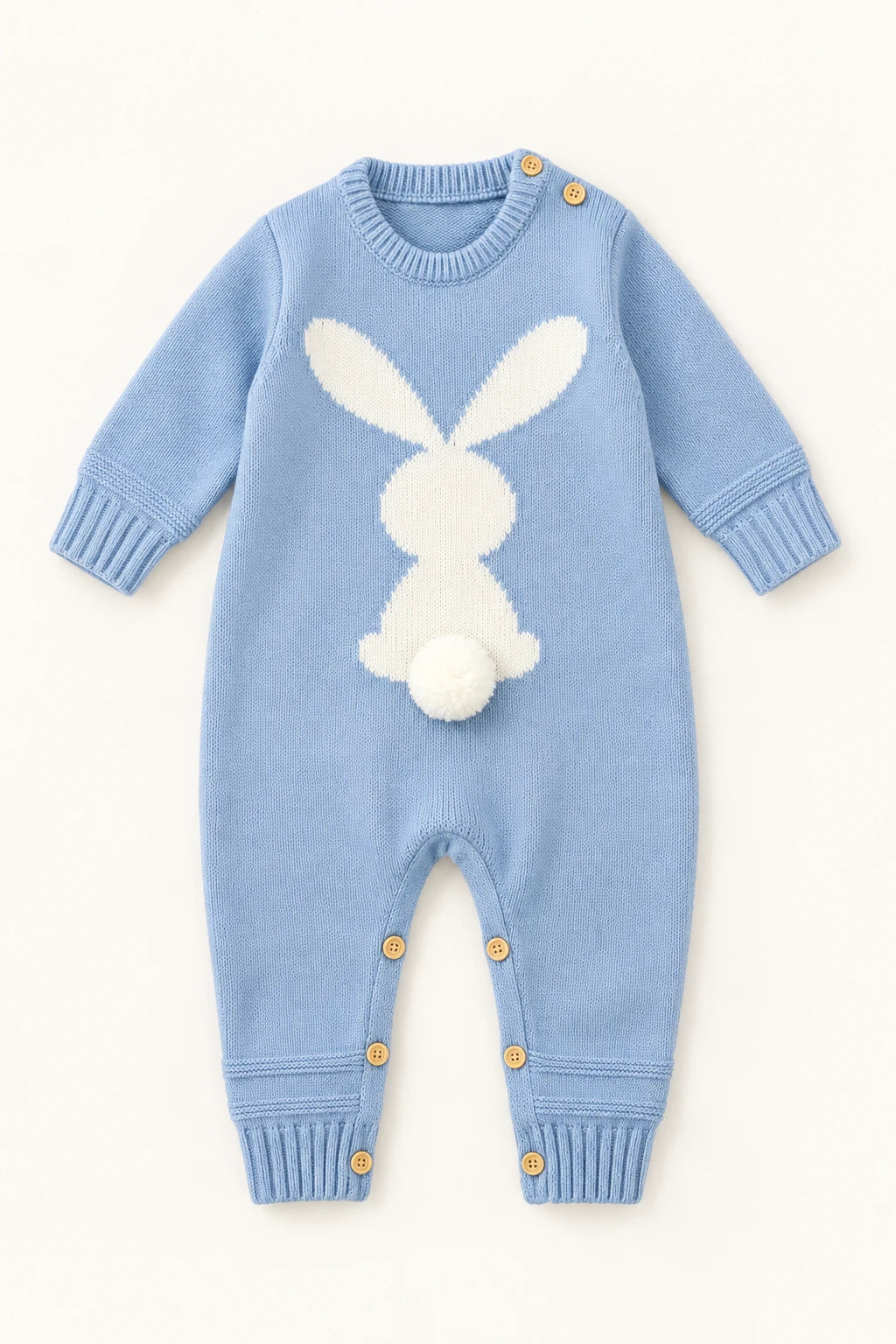 Combinaison Bébé Lapin Bleu Laine