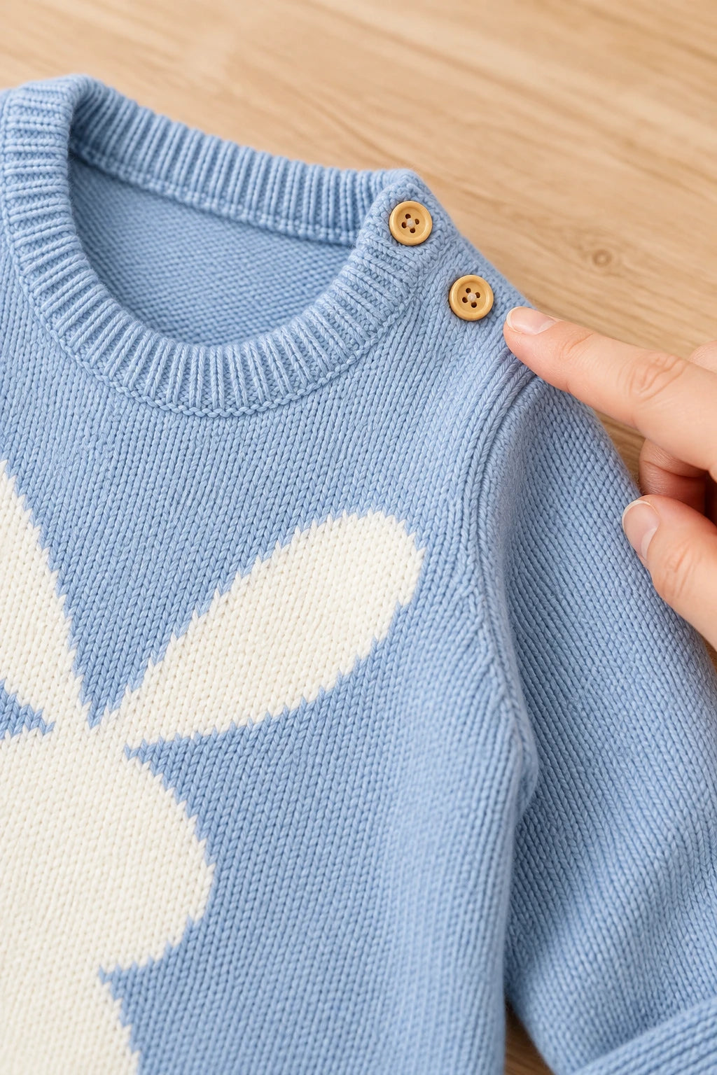 Combinaison Bébé Lapin Bleu Laine