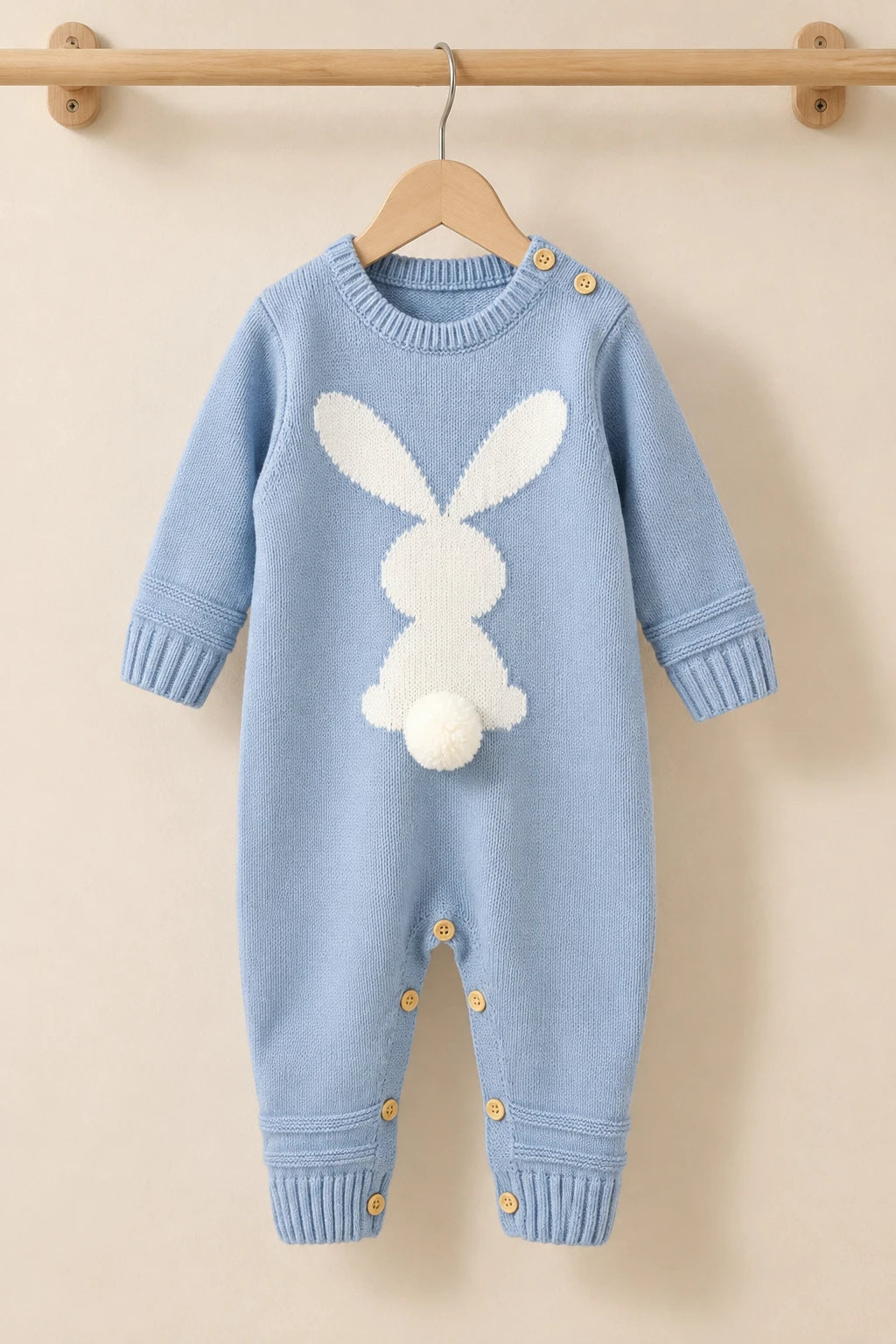Combinaison Bébé Lapin Bleu Laine