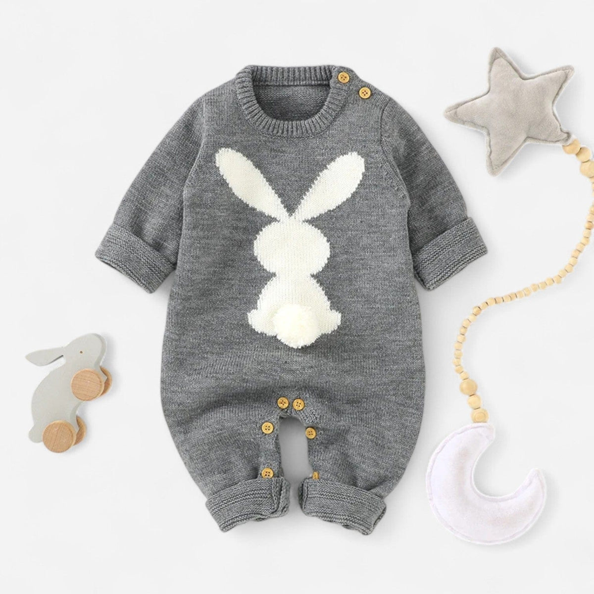Combinaison Bébé Lapin Noir Laine