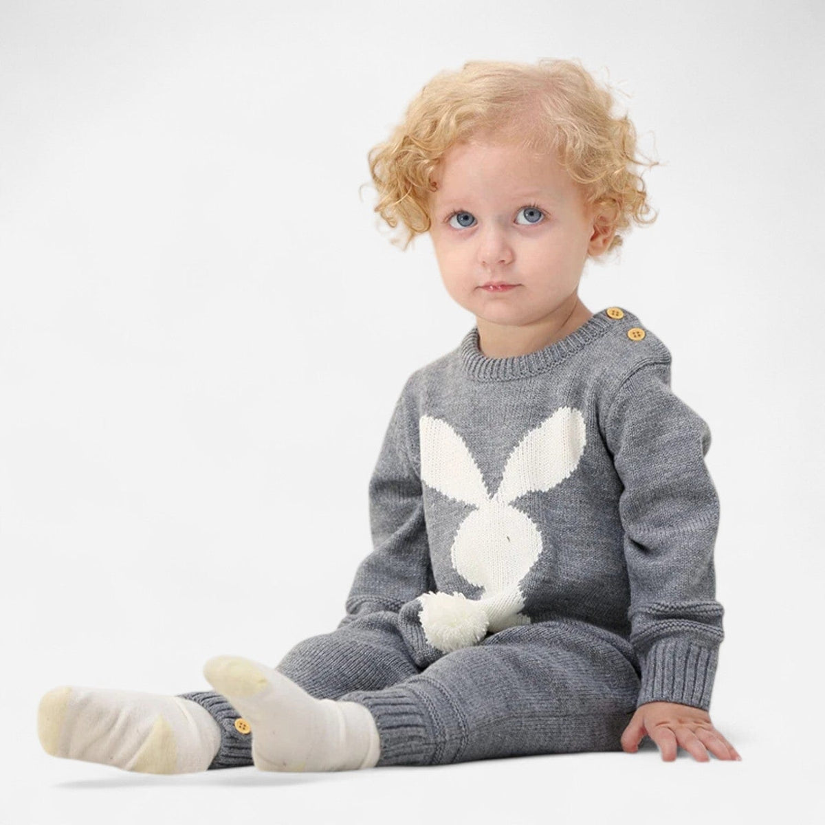 Combinaison Bébé Lapin Noir Laine