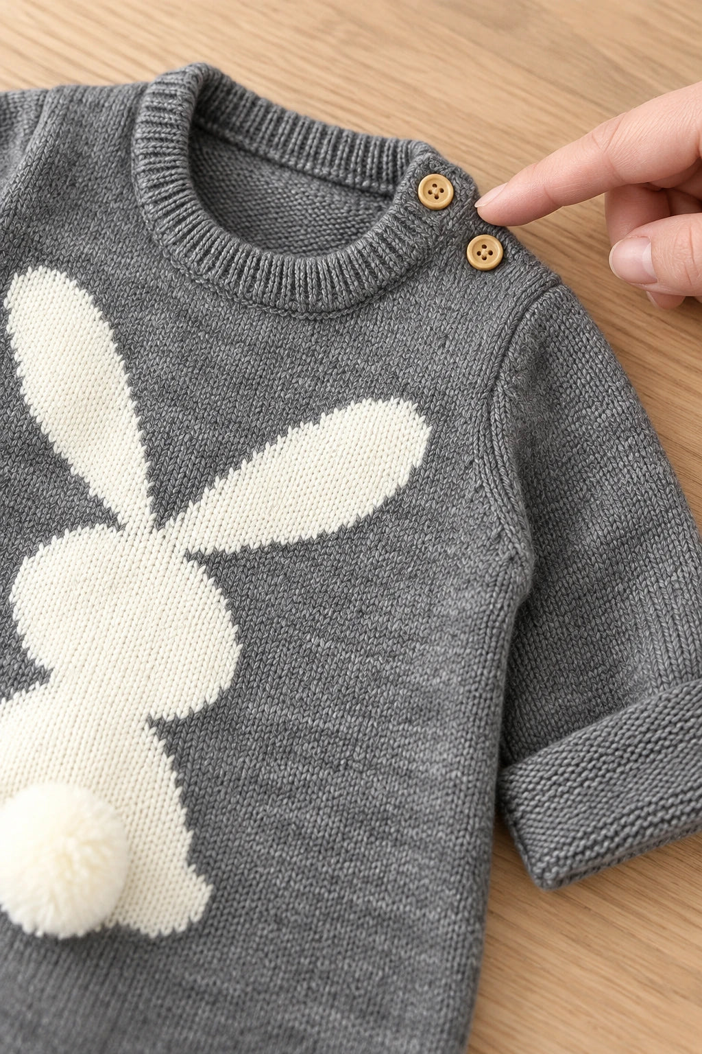 Combinaison Bébé Lapin Noir Laine