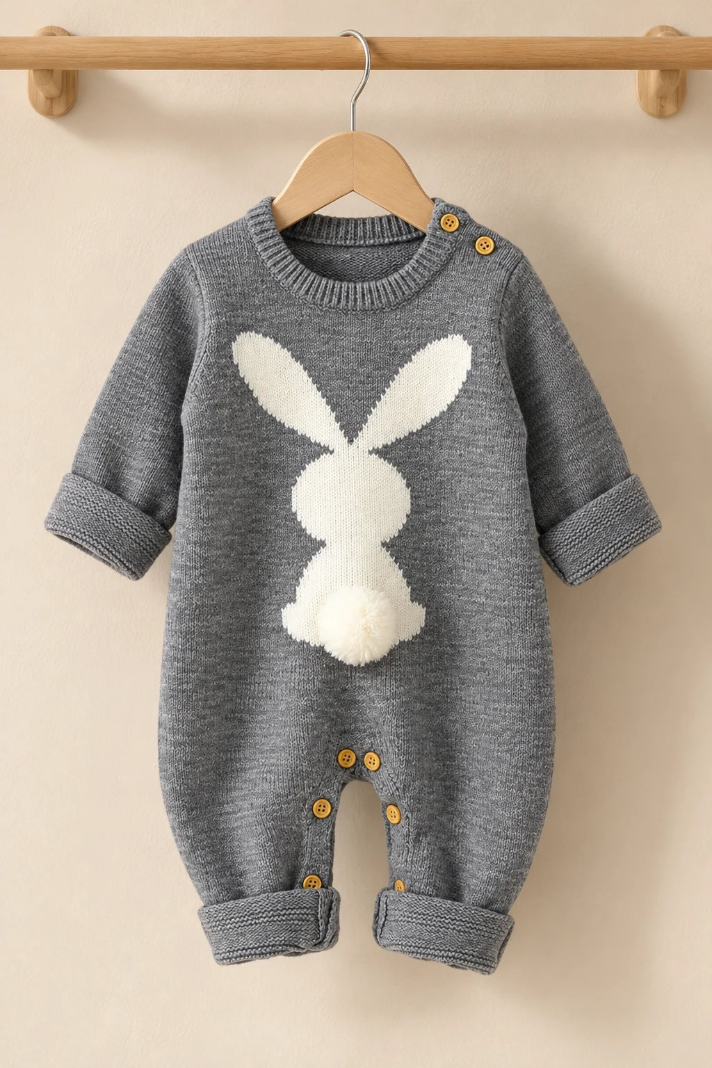 Combinaison Bébé Lapin Noir Laine